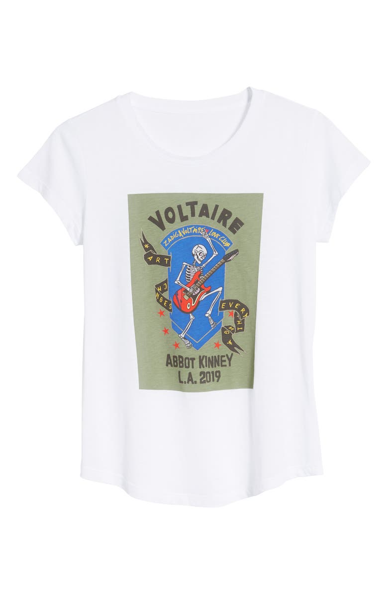 Zadig & Voltaire Skeleton Skinny Tee, Alternate, color, 