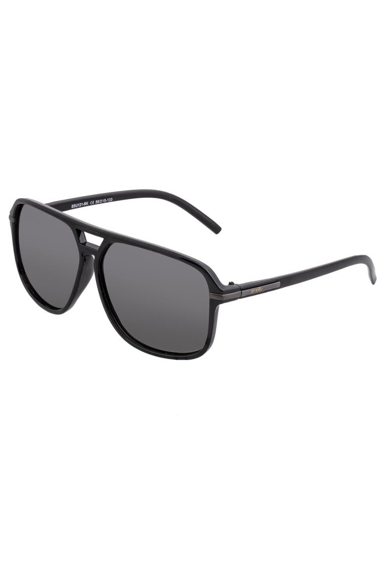 Reed Polarized Sunglasses, Main, color, Black/Black