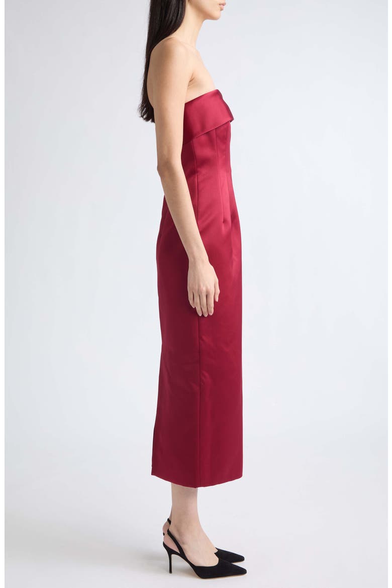 Keeley Strapless Satin Cocktail Dress, Alternate, color, CHRISTMAS RED