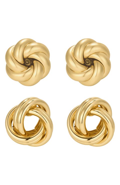 18k Gold Plated Knot Earrings