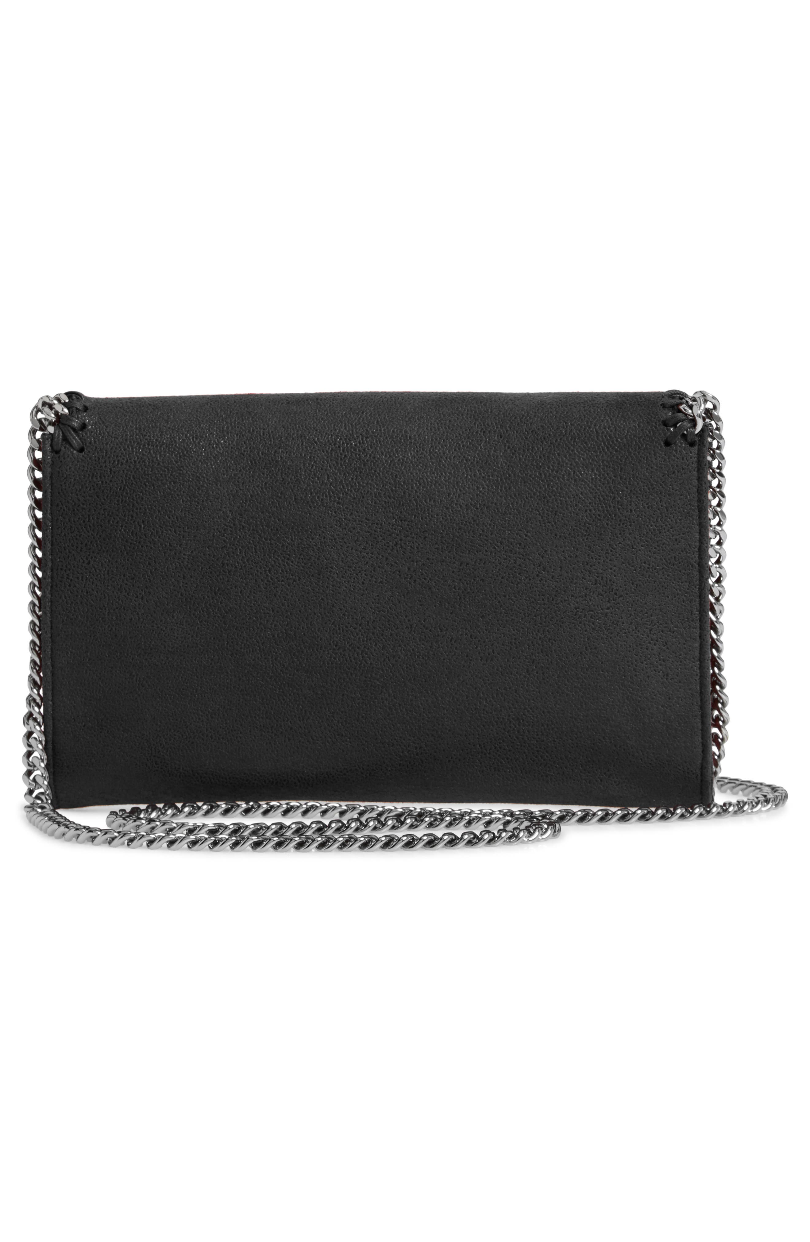 Stella McCartney Mini Falabella Shaggy Dear Faux Leather Crossbody Bag, Alternate, color, Black