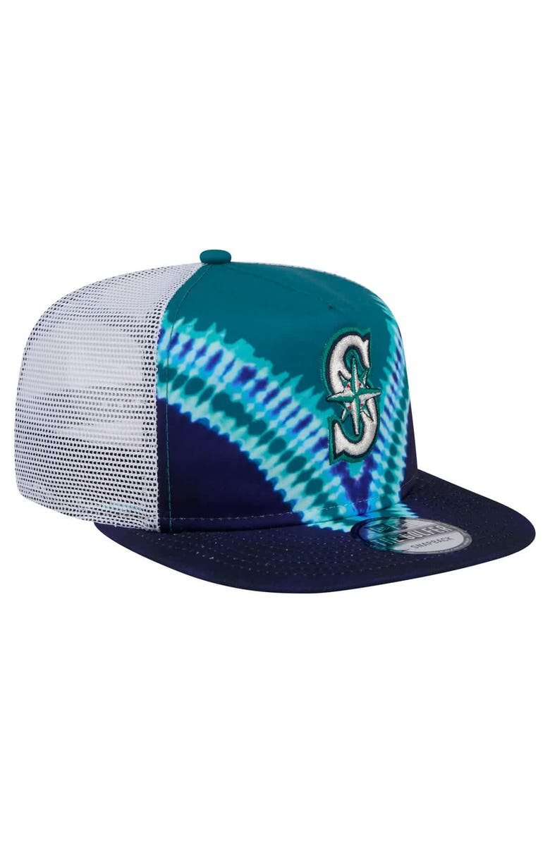 New Era Men's New Era Seattle Mariners Tie-Dye Golfer Trucker Adjustable Hat, Alternate, color, 