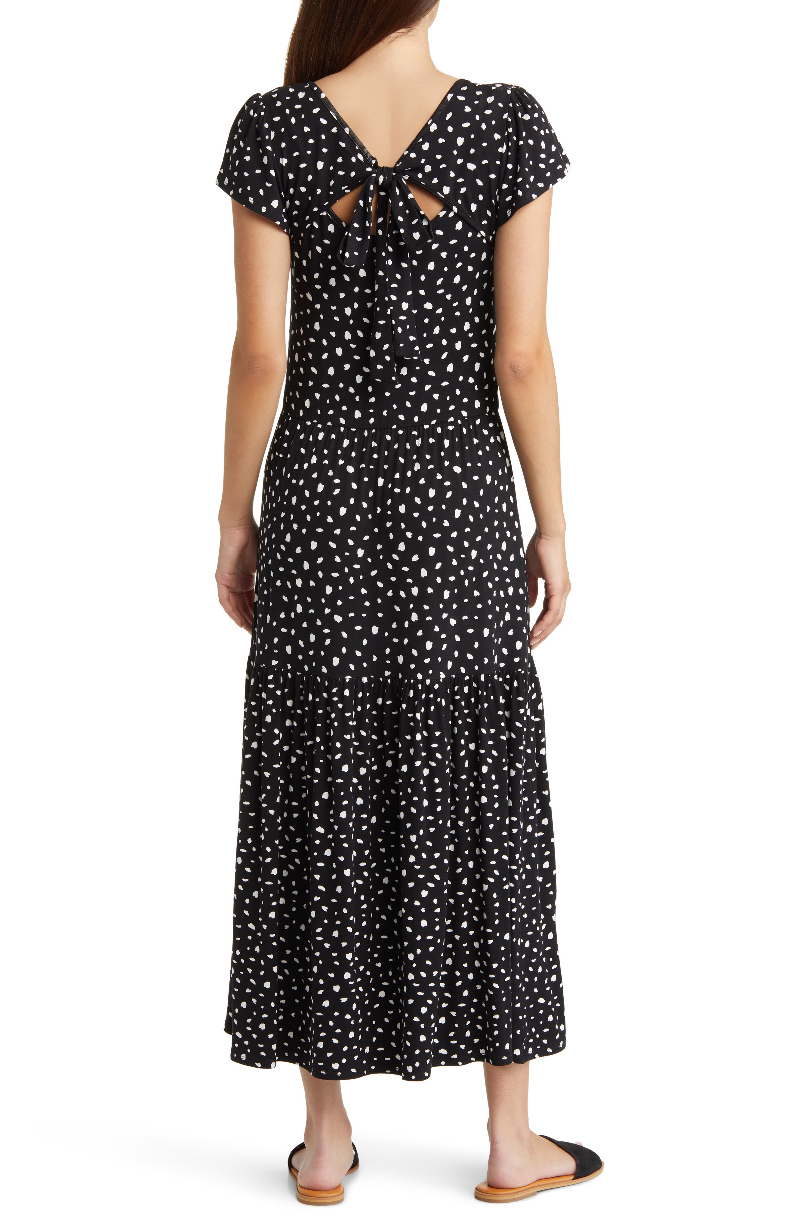 Tiered Tie Back Midi Dress - image 2