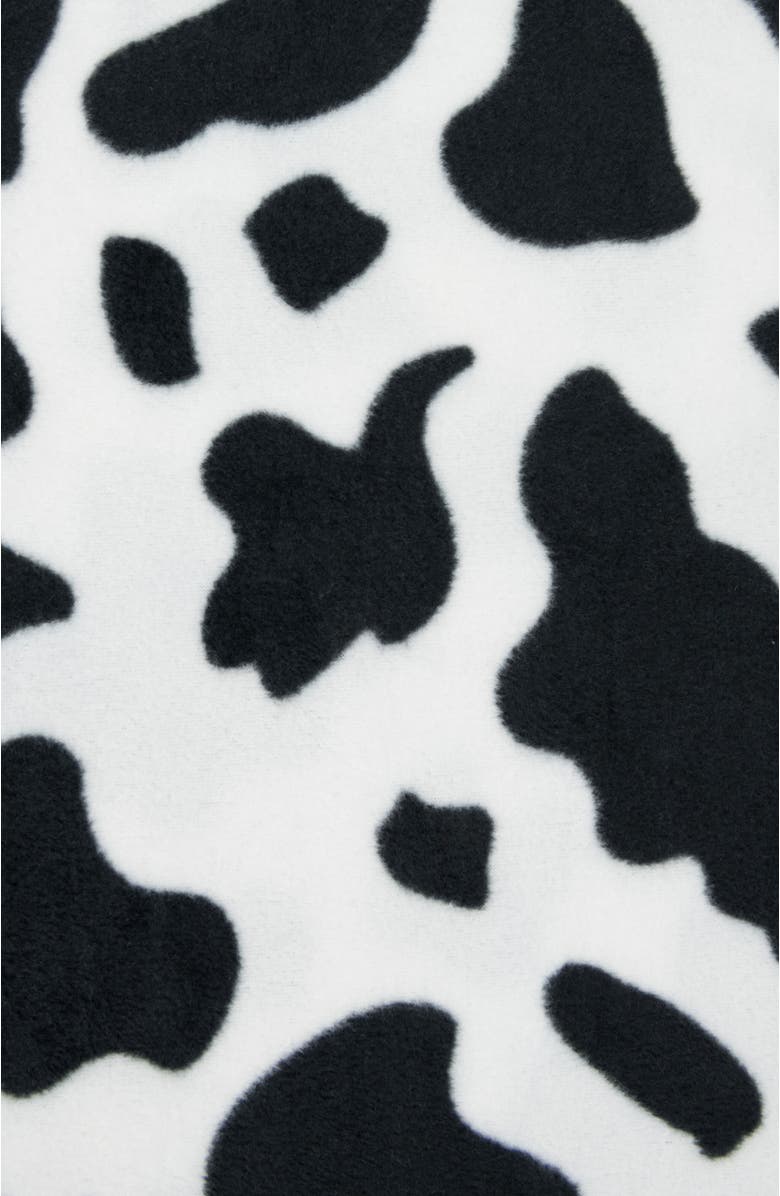 Leveret Women's Fleece Printed Holiday Pajama Pants, Alternate, color, Cow Black