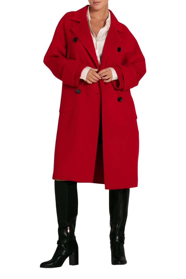 Rumour Has It Oversized Wool Blend Coat, Main, color, Red