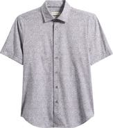 Bugatchi Miles OoohCotton® Floral Short Sleeve Button-Up Shirt