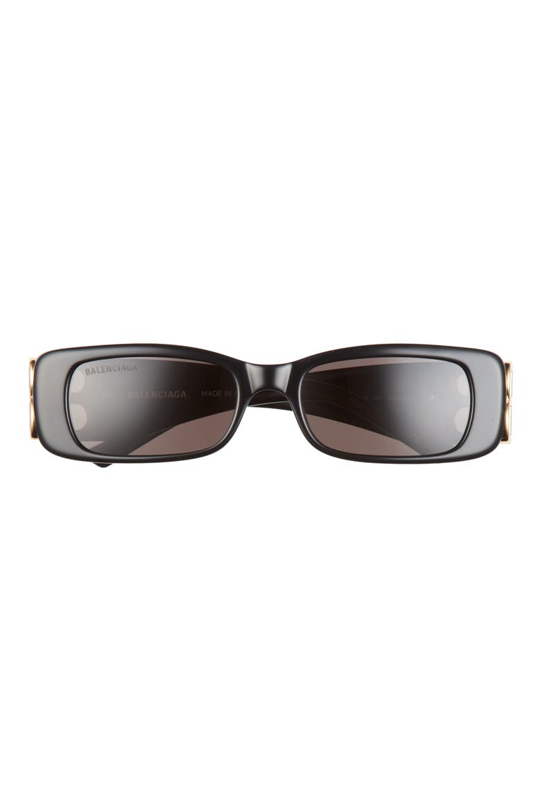 51mm Rectangular Sunglasses, Main, color, BLACK