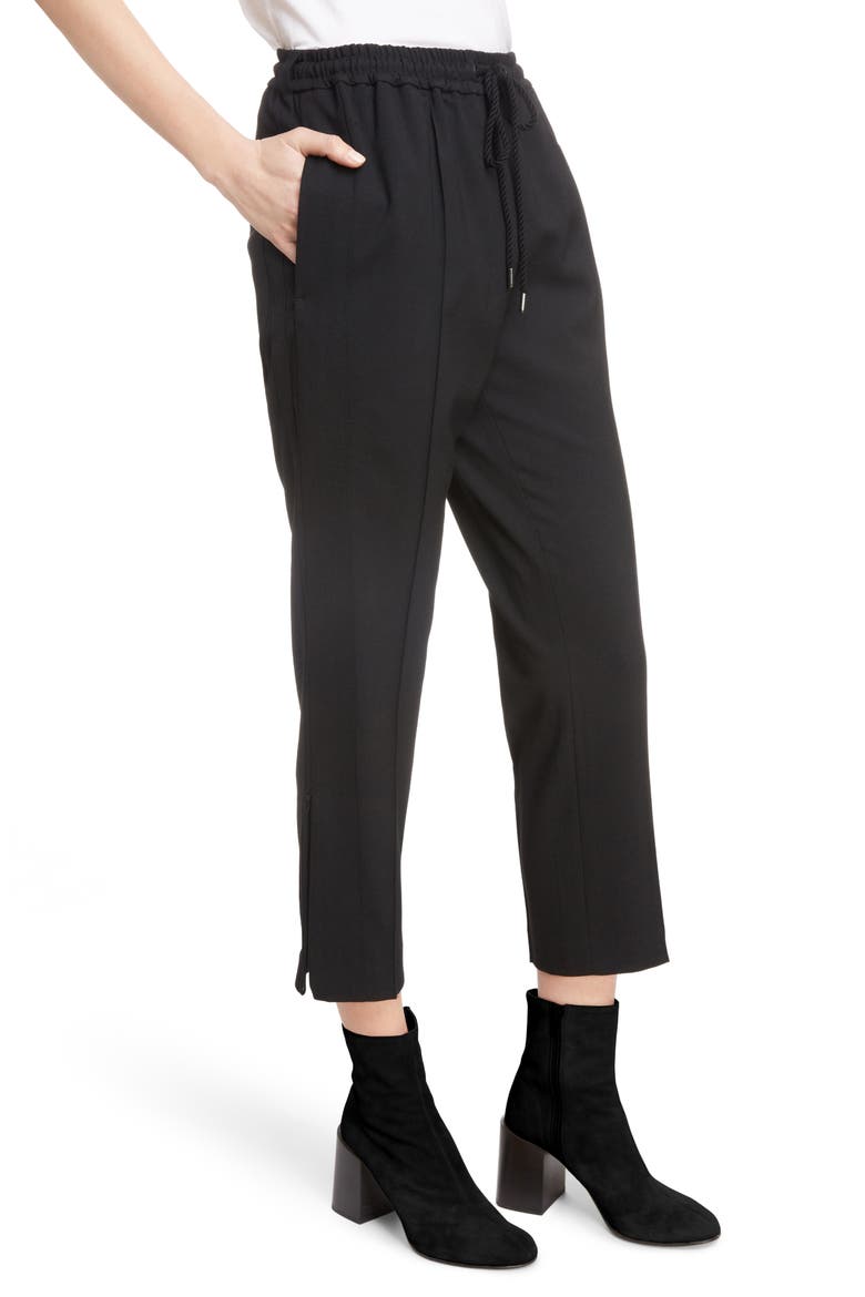 Stretch Twill Drawstring Pants, Alternate, color, BLACK