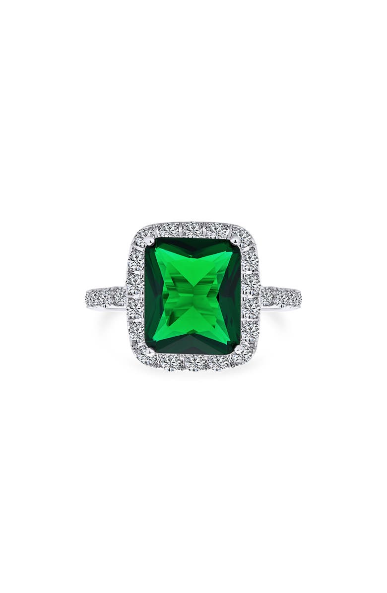 BLING JEWELRY Vintage Cubic Zirconia Estate Style Ring, Main, color, Green