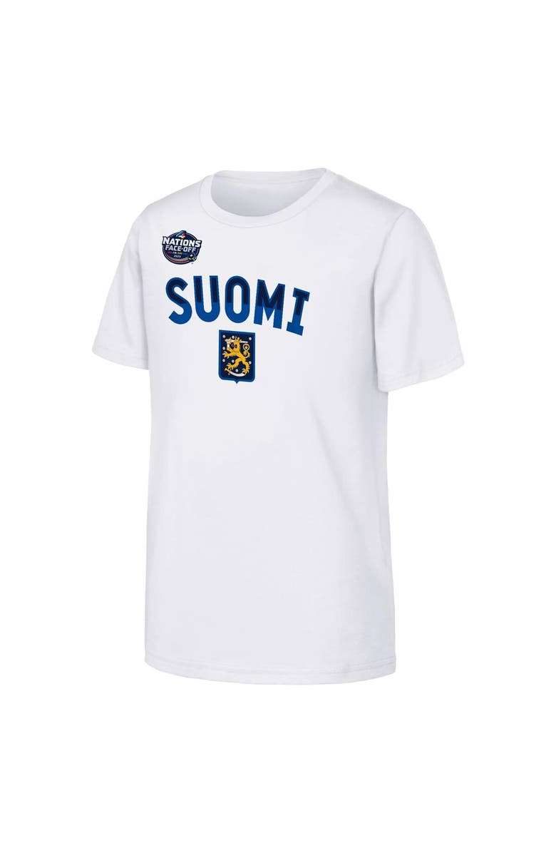 Outerstuff Youth Aleksander Barkov White Finland 2025 4 Nations Face-Off Player Name & Number T-Shirt, Alternate, color,