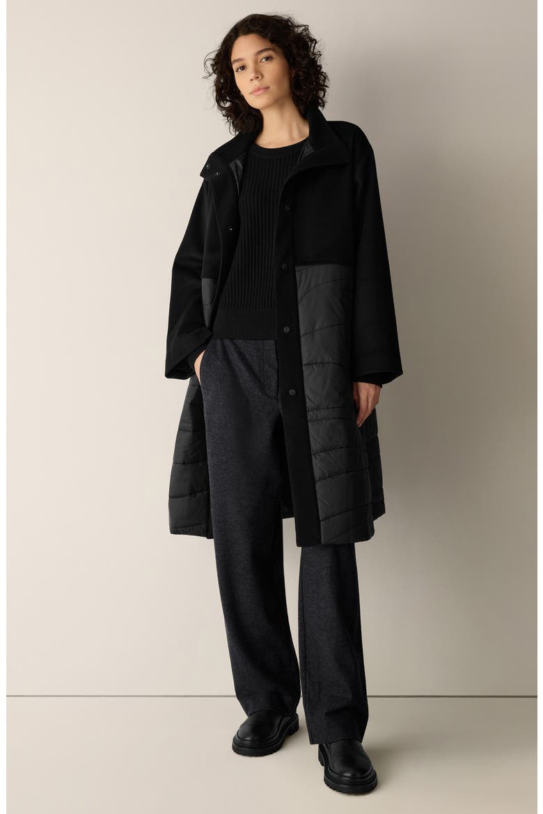 Stand Collar Coat, Alternate, color, BLACK