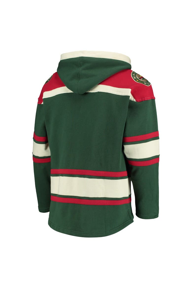 Men's '47 Green Minnesota Wild Superior Lacer Pullover Hoodie, Alternate, color, Green