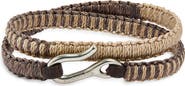Caputo & Co. Men's Hand Knotted Leather Double Wrap Bracelet