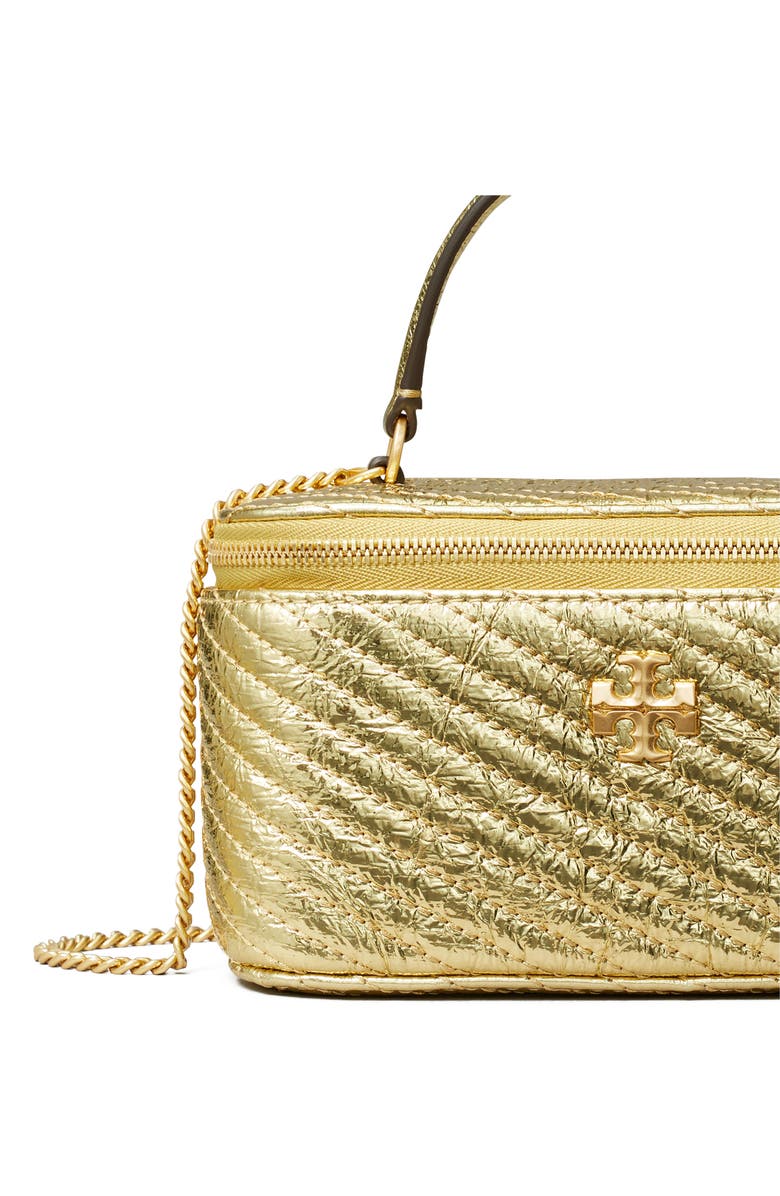 Tory Burch Kira Metallic Moto Quilted Leather Vanity Train Case, Alternate, color,