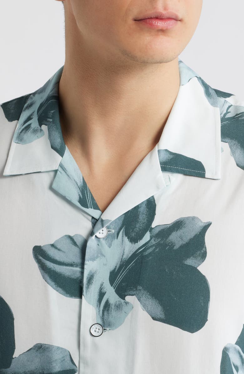 rag & bone Avery Floral Camp Shirt, Alternate, color, Mint