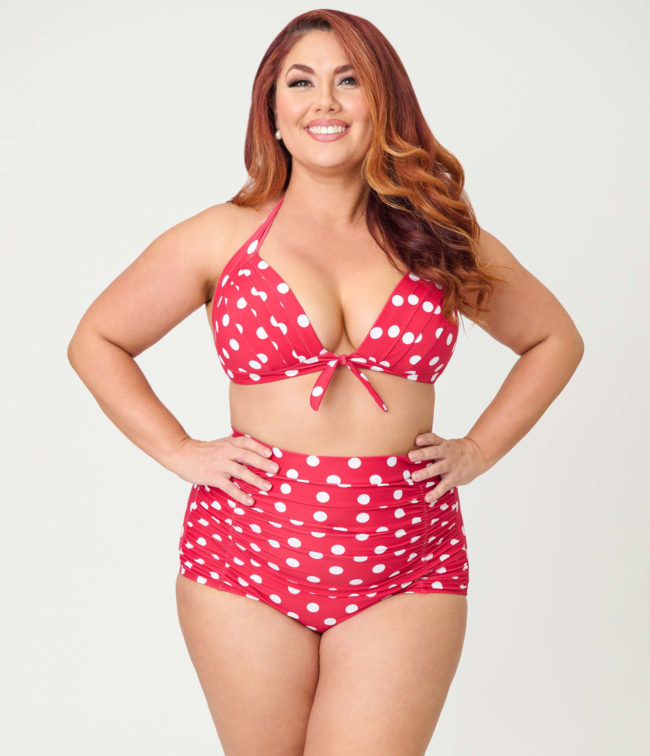 Red & White Polka Dot Print