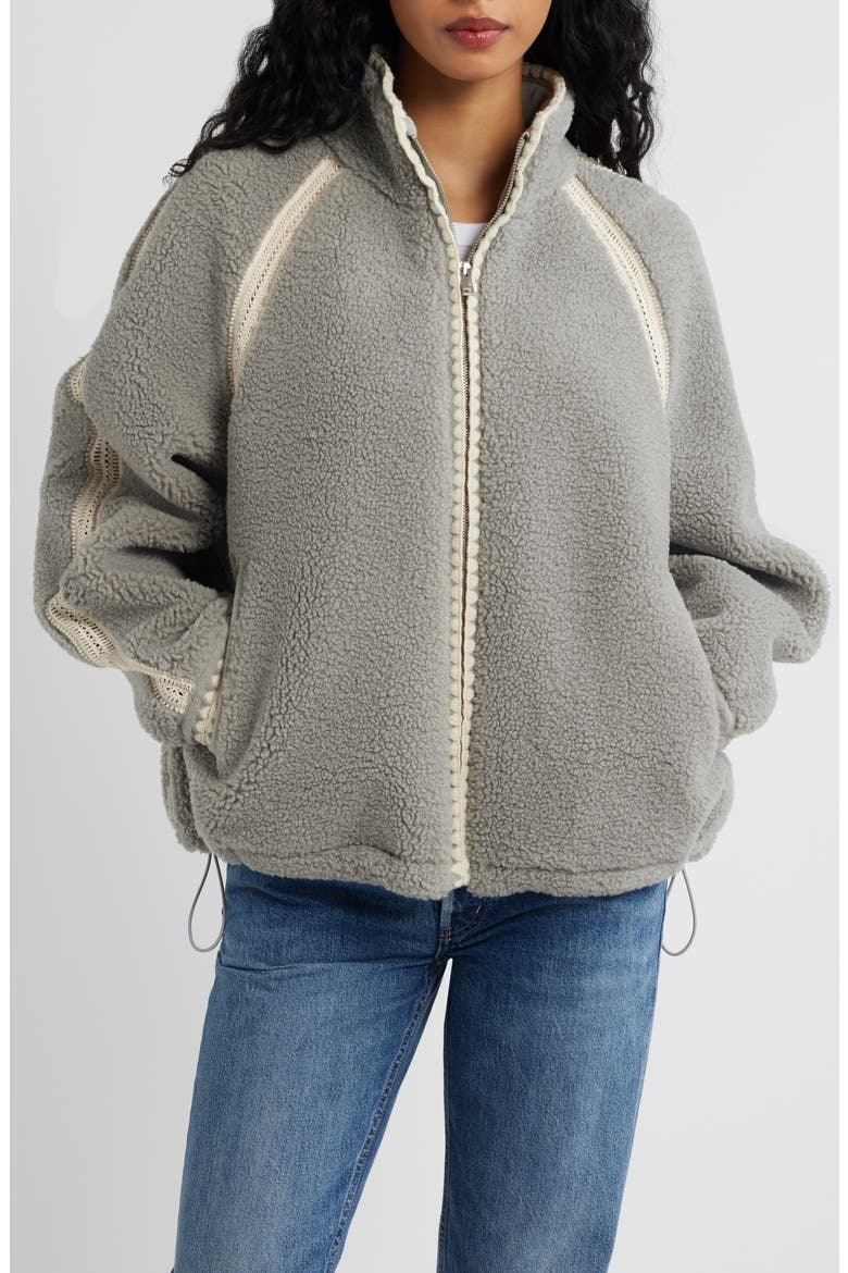 Nikia Open Stitch Detail Uggfluff Fleece Jacket, Alternate, color, CBB