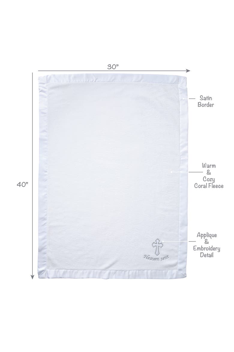 Heaven Sent Baptism/Christening Soft Fleece Baby Blanket, Alternate, color, White