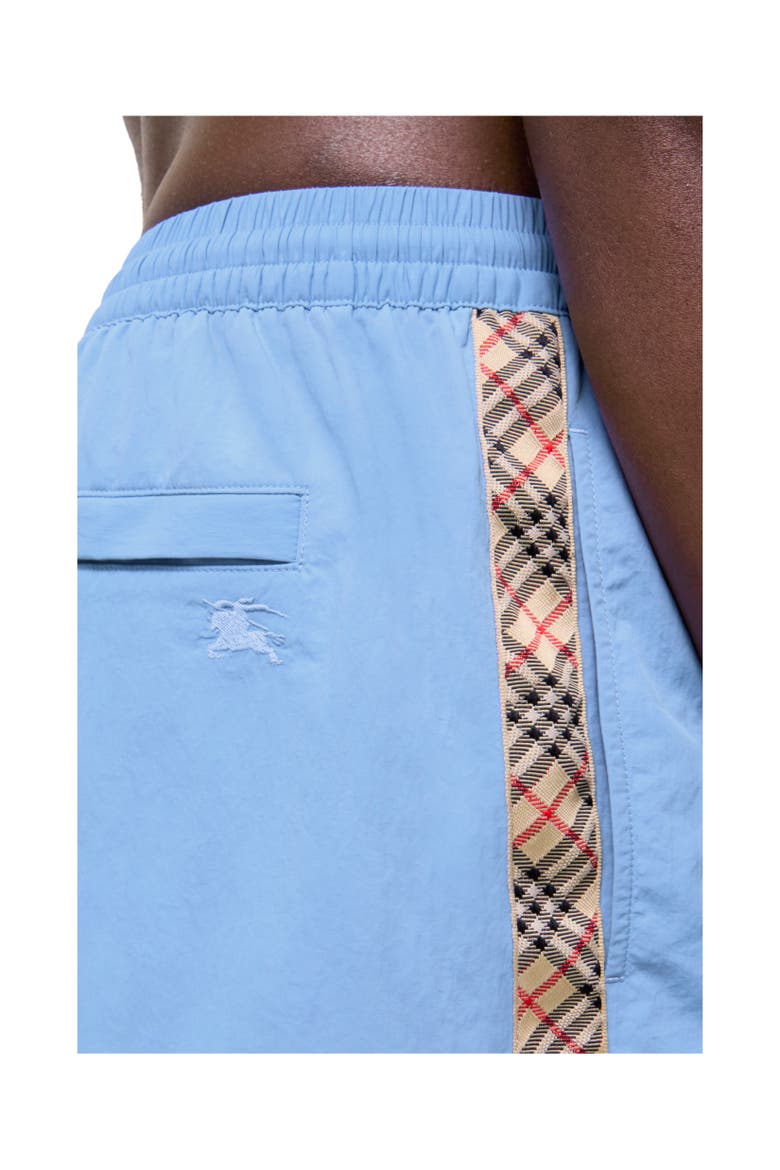Check Trim Swim Shorts, Alternate, color, Cornflower blue