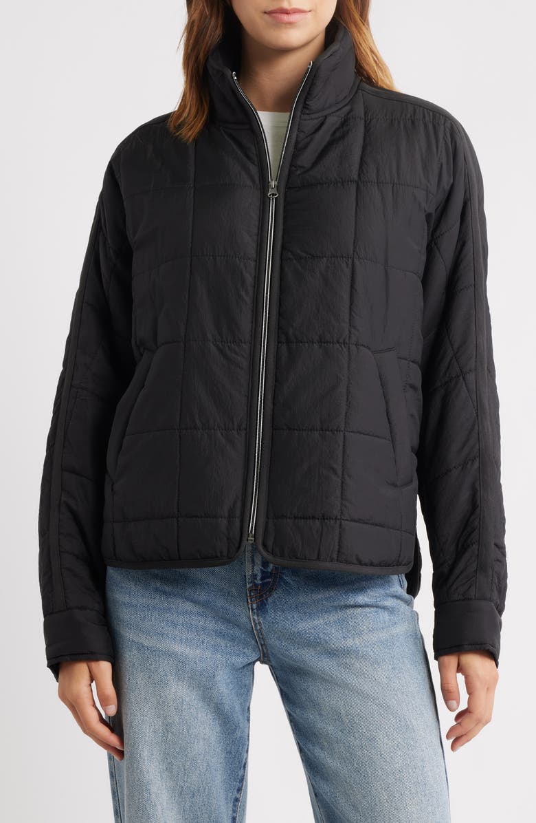 Thread & Supply Box Quilted Zip Jacket, Alternate, color, Black