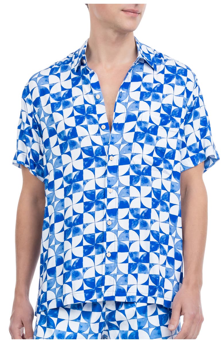 Kenny Flowers The Greece - Short Sleeve Shirt, Main, color, Blue