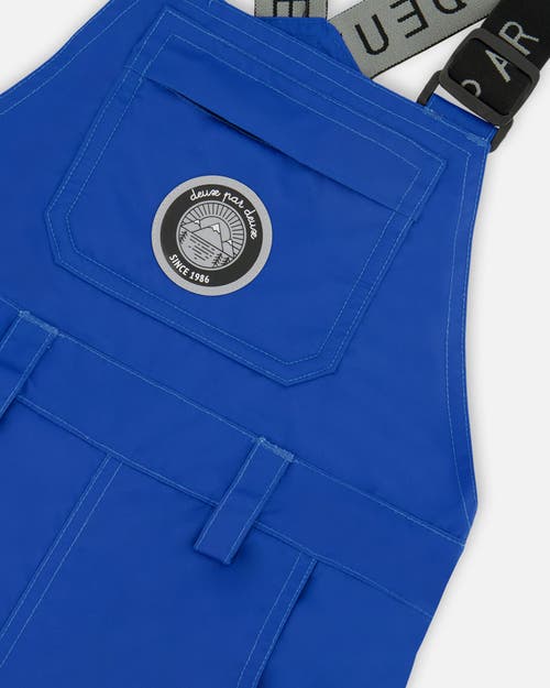 Deux Par Deux Boy Solid Play Overall Snow Bib In Blue