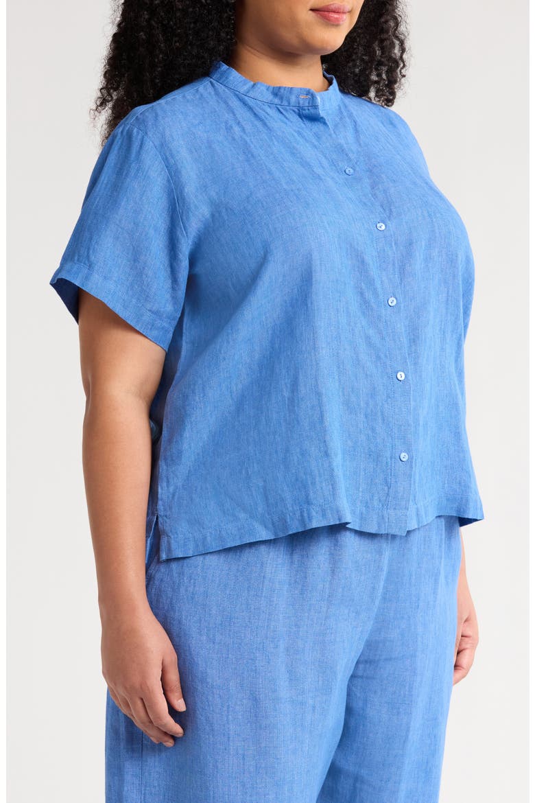 Organic Linen Button-Up Shirt, Main, color, ULTRAMARINE