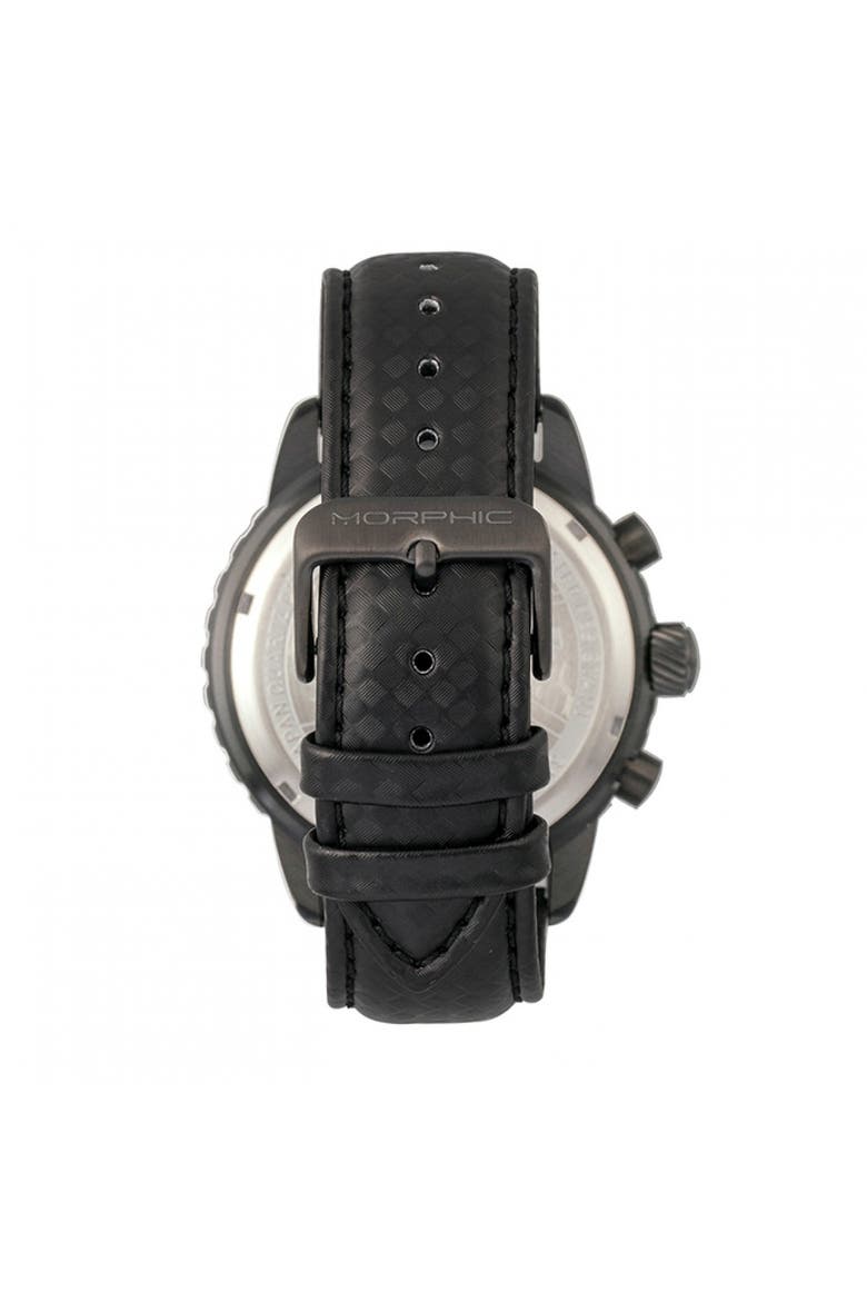 M51 Series Chronograph Leather-Band Watch w/Date, Alternate, color, Gunmetal/Grey