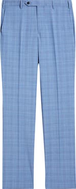 Zanella Parker Flat Front Plaid Wool Dress Pants