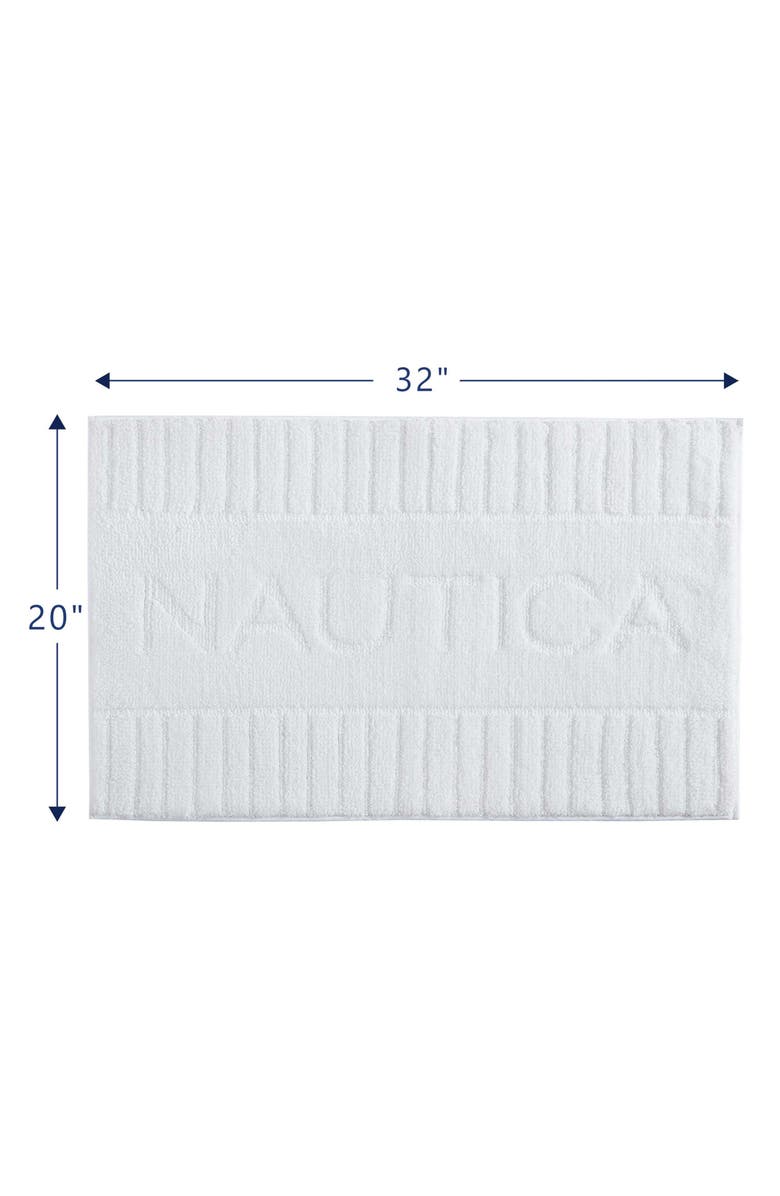 Nautica Logo Bath Rug, Alternate, color, White