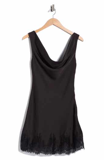 Lace Trim Cowl Neck Minidress