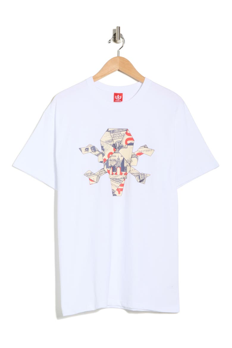 Origami Cotton Graphic Tee, Alternate, color, WHITE