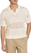 Civil Society Johnny Collar Open Knit Sweater Polo