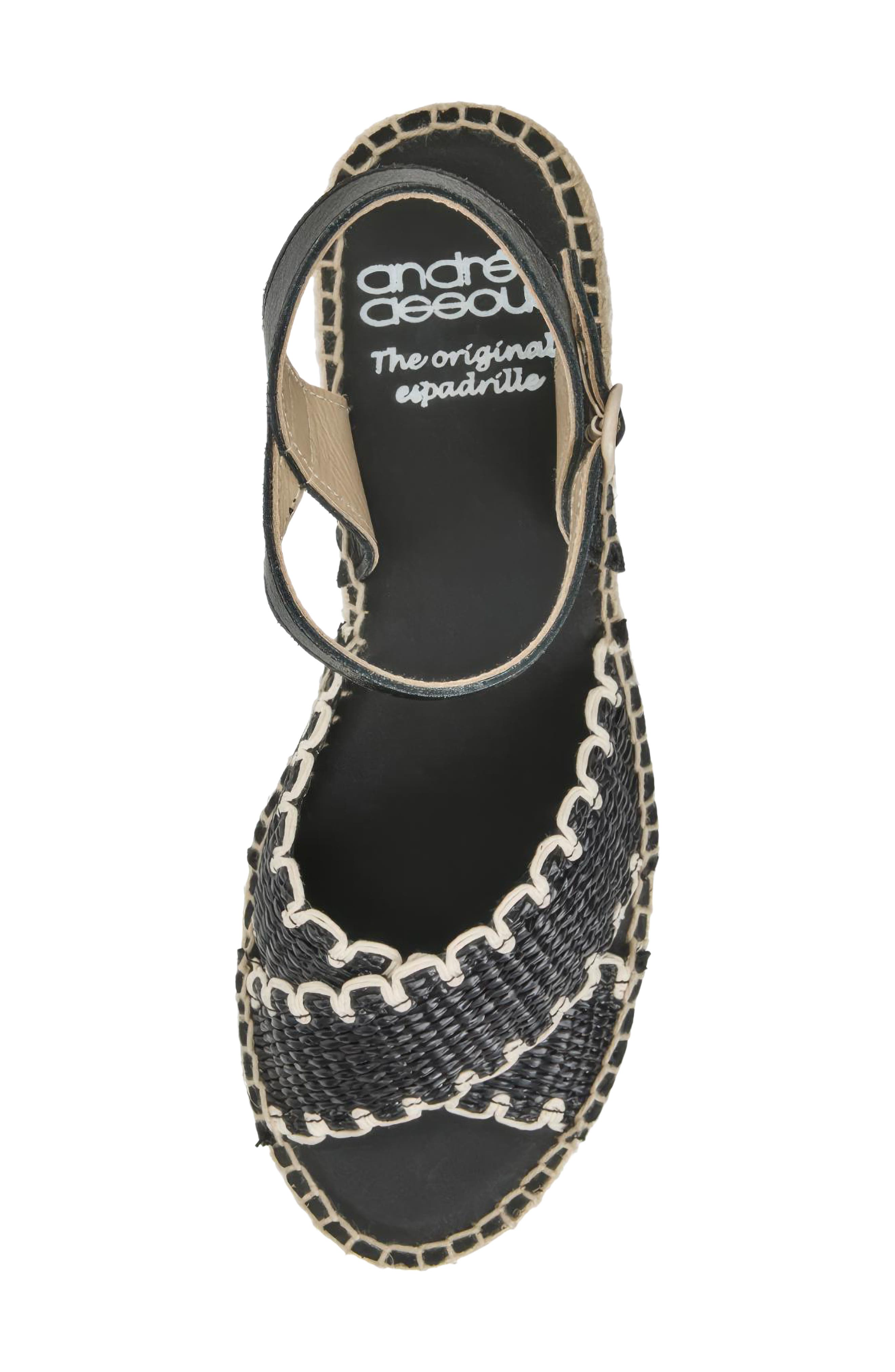André Assous Calista Espadrille Ankle Strap Platform Sandal, Alternate, color, Black