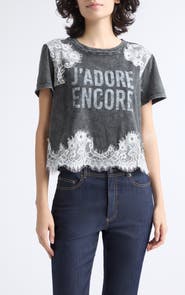 Cinq à Sept J'Adore Encore Lace Graphic Tee