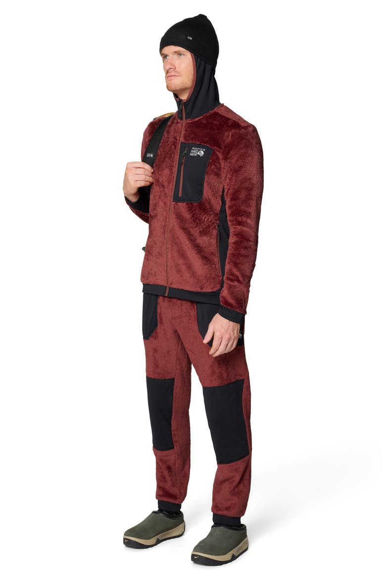 Polartec® High Loft Fleece Pants, Alternate, color, BOURBON BROWN/ BLACK