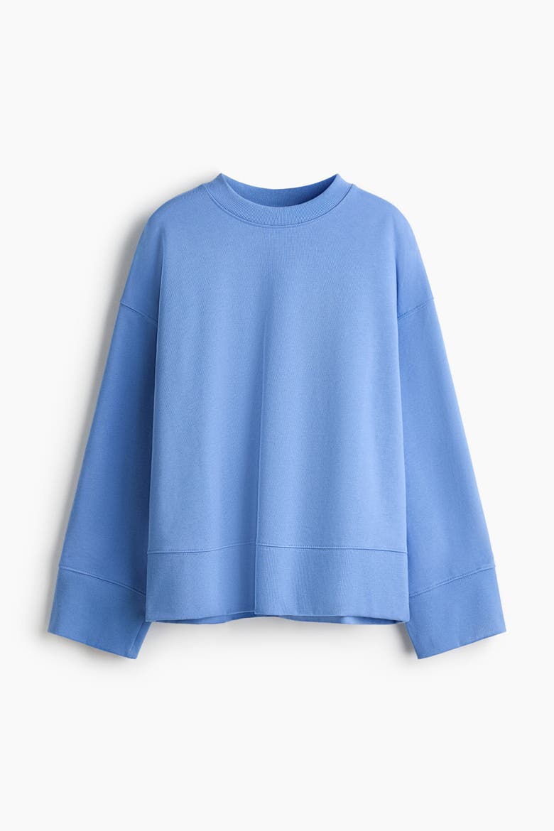 Oversized Cotton Sweatshirt, Alternate, color, Blue