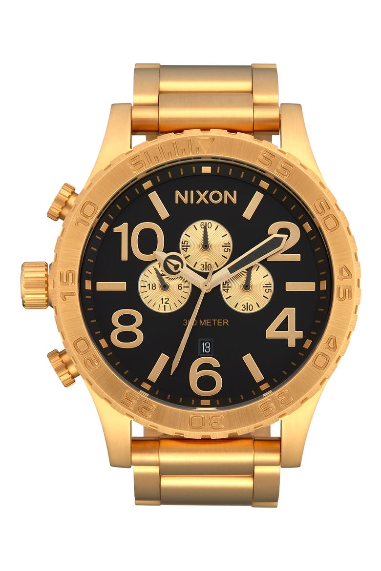 51-30 Chronograph Bracelet Watch, 51mm, Main, color, ALL GOLD / BLACK