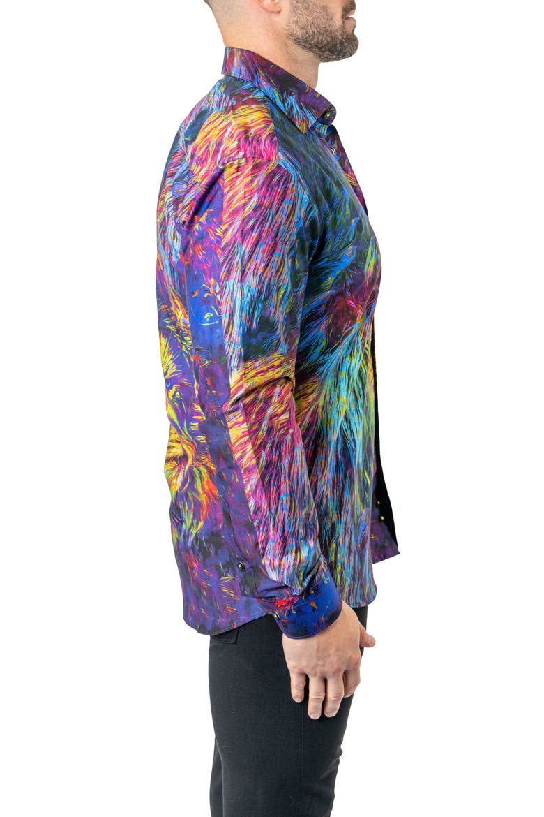 Fibonacci Liontrip 20 Multi Contemporary Fit Button-Up Shirt, Alternate, color, BLUE