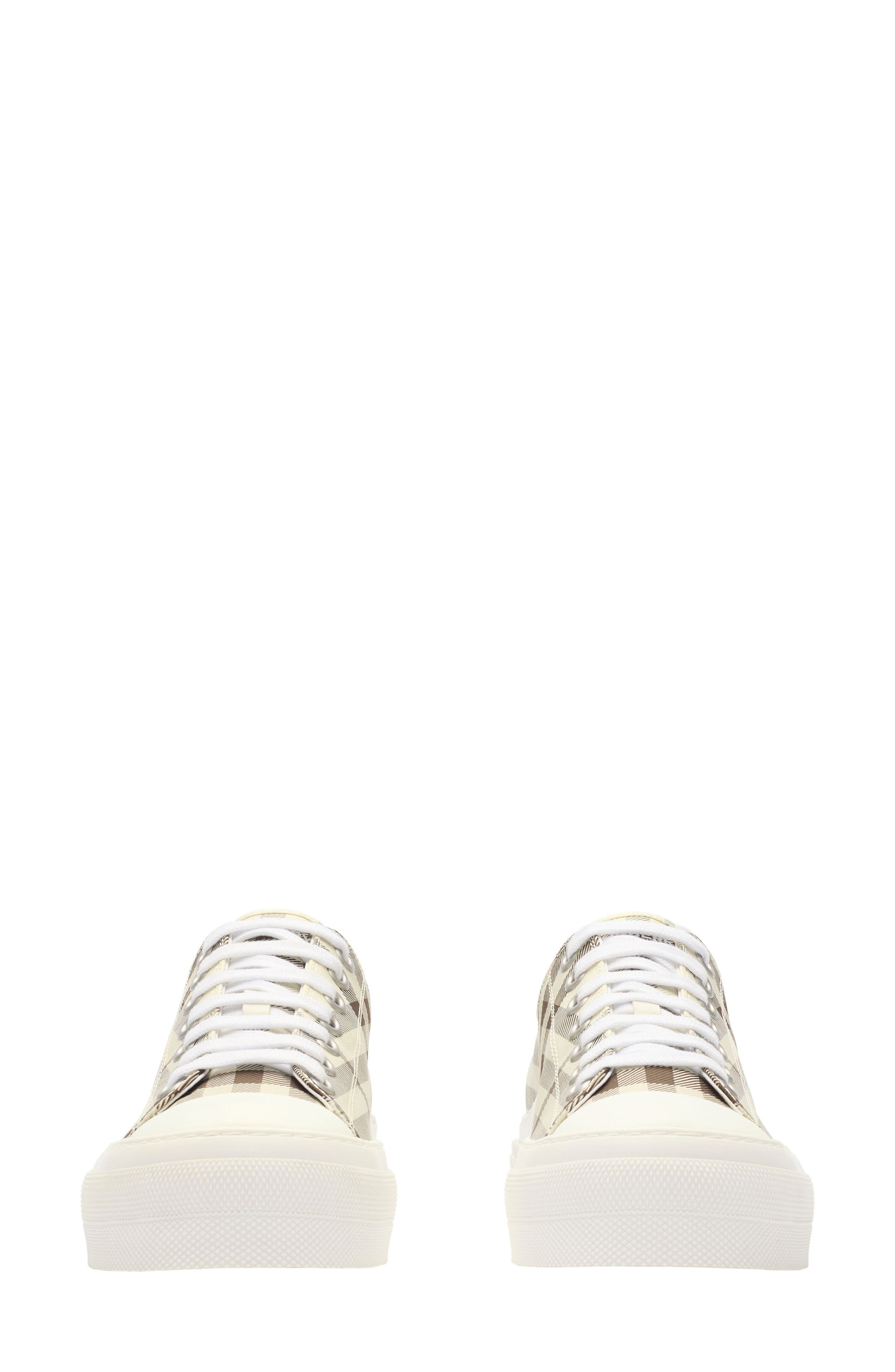 Burberry Jack Check Low Top Sneaker, Alternate, color, Light Beige
