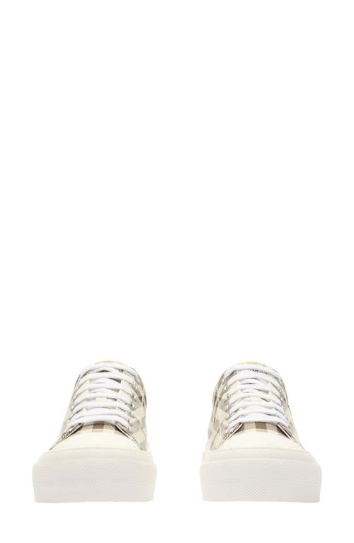 Burberry Jack Check Low Top Sneaker In Nude