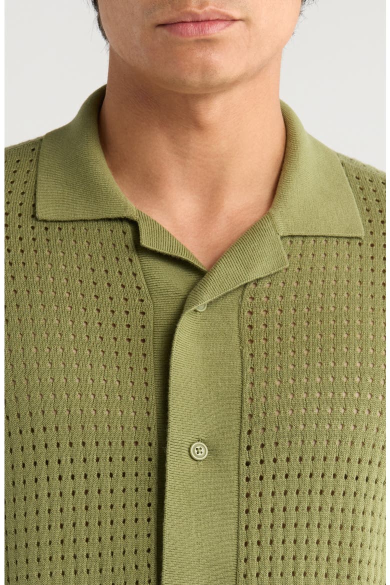 Feldman Short Sleeve Cardigan, Alternate, color, LODEN GREEN