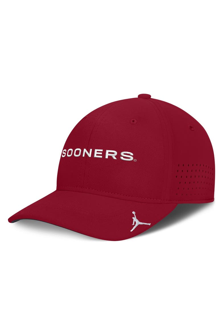 Men's Jordan Brand Crimson Oklahoma Sooners Gameday Aerobill Swooshflex Dri-FIT Hat, Main, color, Crimson