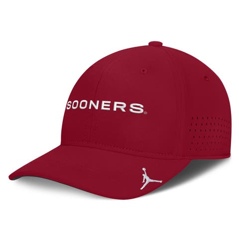 Men's Jordan Brand Crimson Oklahoma Sooners Gameday Aerobill Swooshflex Dri-FIT Hat