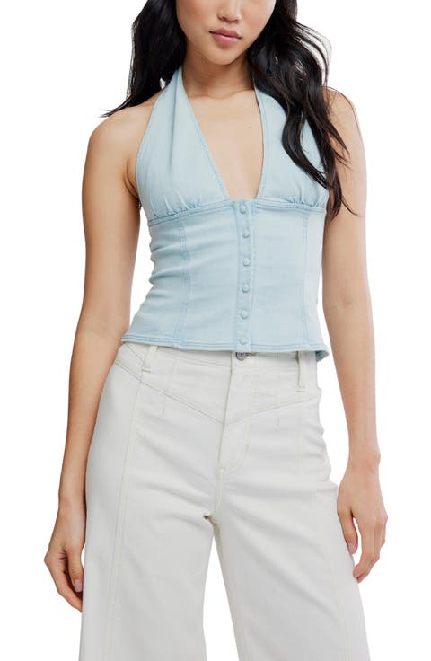 Ramona Denim Halter Top