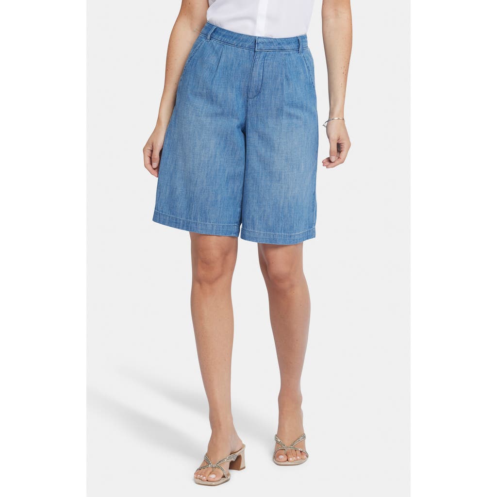 Nydj Relaxed High Waist Denim Bermuda Shorts In Corfu