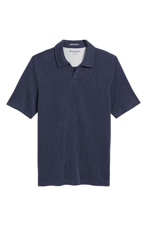 Johnston & Murphy Vintage Slub Modal Blend Johnny Collar Polo In Navy