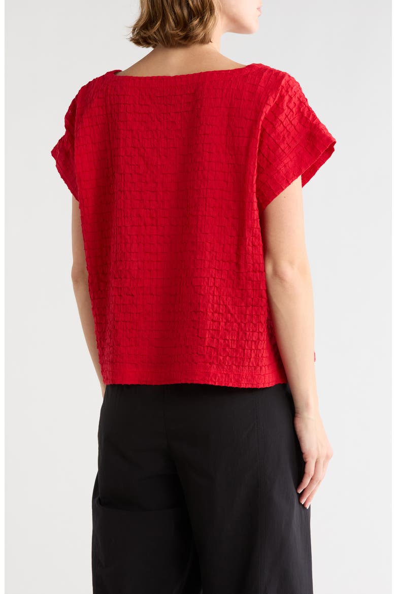 Boxy Boat Neck Organic Cotton Blend Top, Alternate, color, CRIMSON