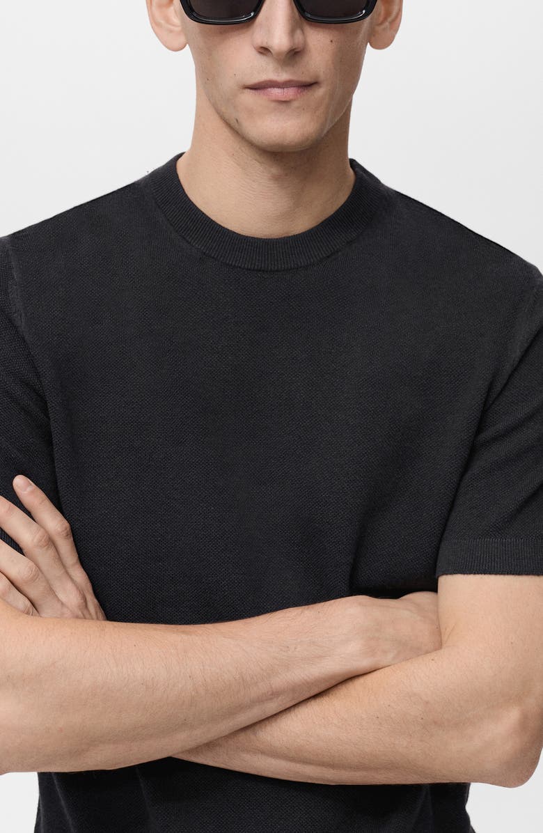 MANGO Short Sleeve Crewneck Sweater, Alternate, color,