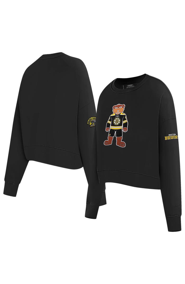PRO STANDARD Women's Pro Standard Black Boston Bruins Mascot Crewneck Pullover Sweatshirt, Alternate, color, 
